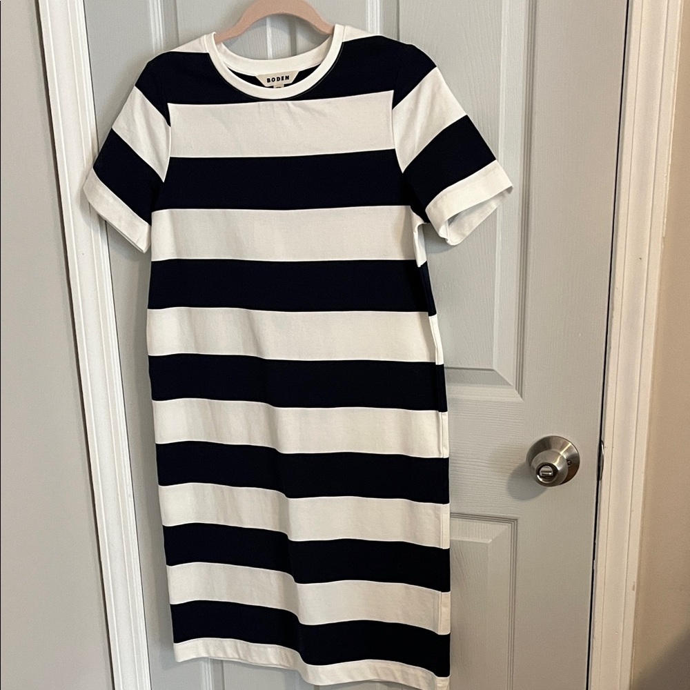 Boden Navy and White Dress